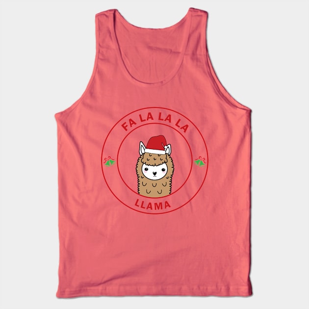 Christmas Llama Tank Top by Mint Cloud Art Studio